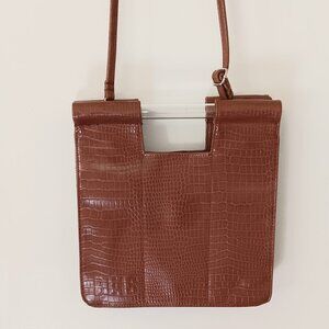 BEIS Tan Croc Faux Leather Crossbody Pre-owned
